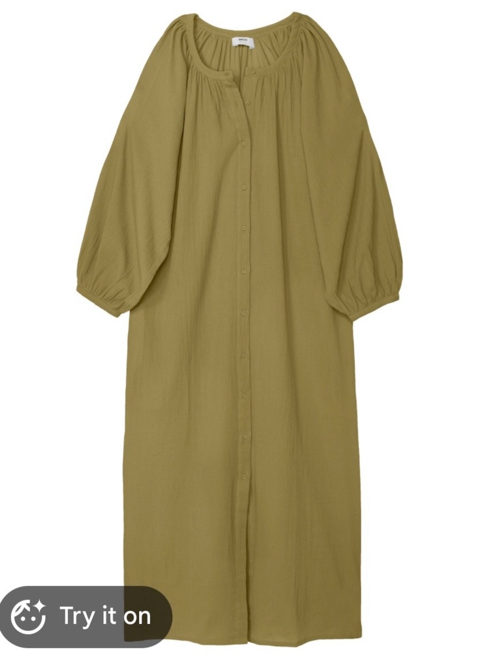 Mikoh Olive Green Maxi Button-Front Dress